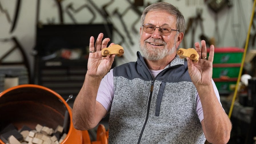 Wooden toy cars for Operation Christmas Child