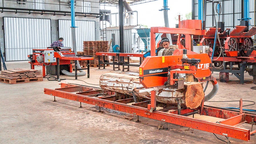 The manual LT15 is an affordable all-purpose sawmill.